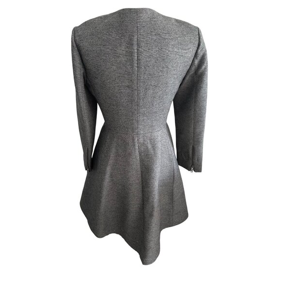 DKNY Gray A Line Full ZipLong Sleeve Jacket Dress Size 4 - Picture 7 of 8
